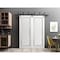 Sartodoors Sliding Closet Barn Bypass Doors 48 x 96in, Painted White W/ Frosted Glass, Sturdy 6.6ft Rails PLANUM0888BBB-BEM-4896 - alternate 7